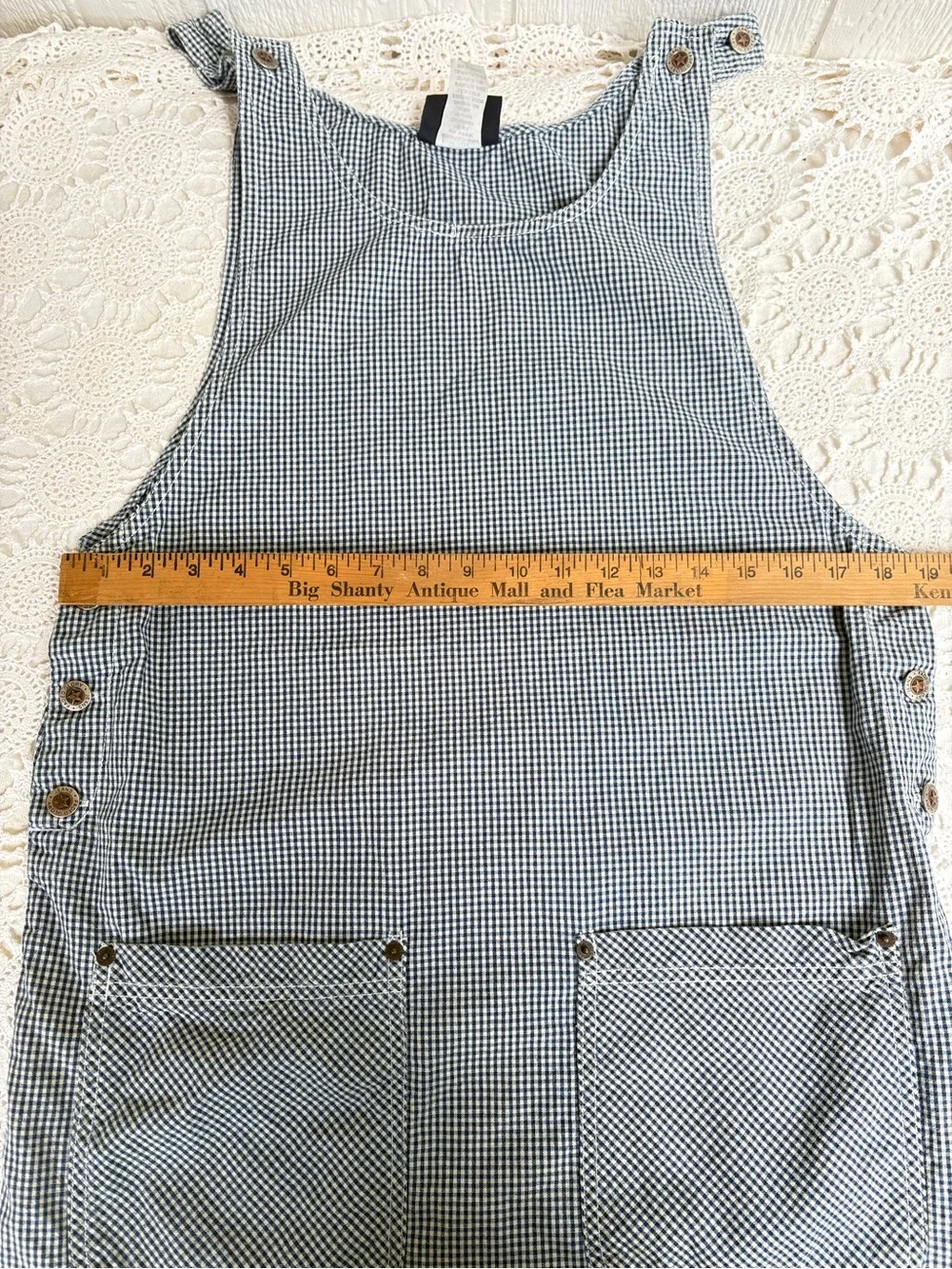 Faded Glory Blue  and White Gingham  Dress 90s